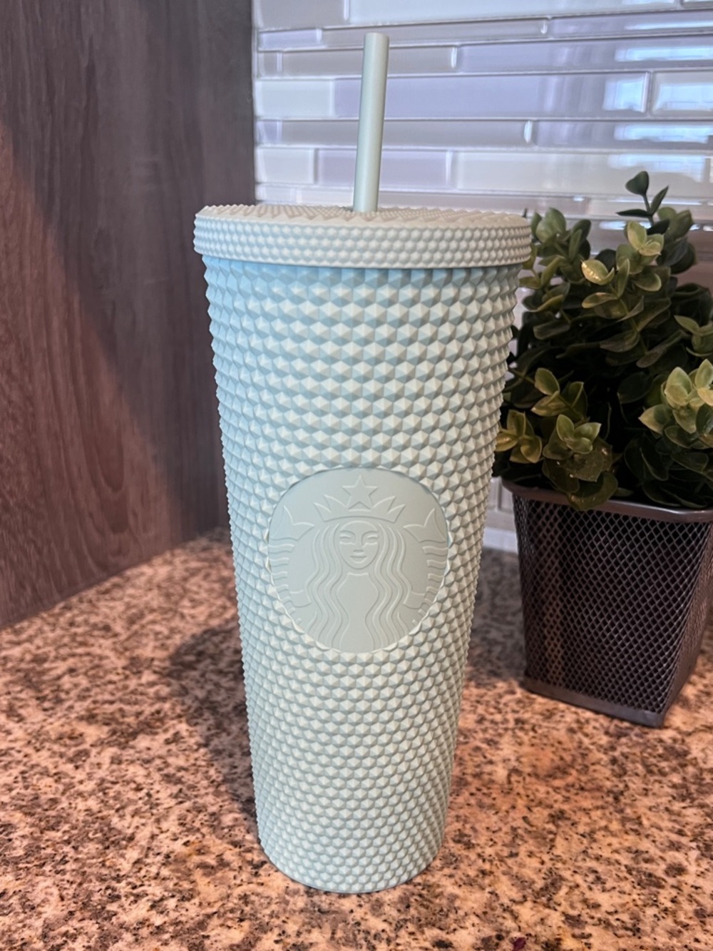 **RARE** Starbucks Mint Green Studded Tumbler with Straw